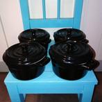 Mini pannetjes zwart 4 stuks Vincelli, Huis en Inrichting, Ophalen, Zo goed als nieuw
