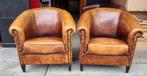 2x Chesterfield schapenleren fauteuil leer + GRATIS BEZORGD