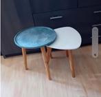 2 bijzettafeltjes, Minder dan 55 cm, Rond, Hout, Ophalen