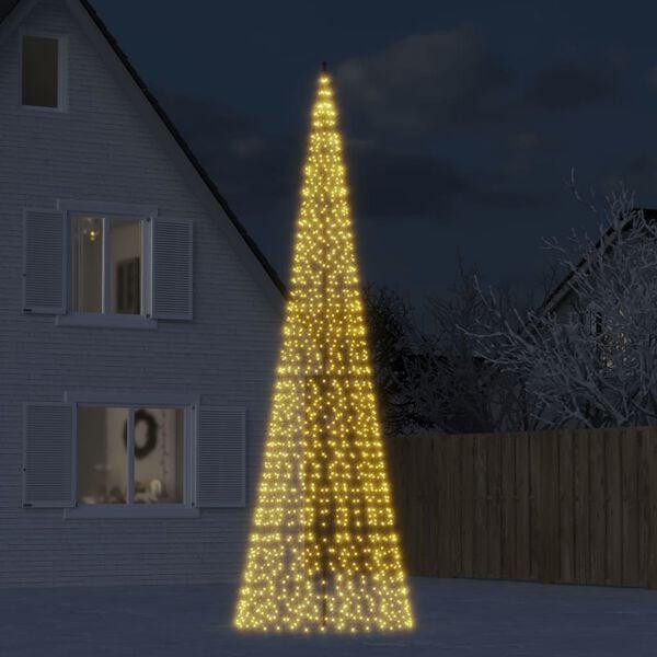 LED-kerstboom aan vlaggenmast 1534 LEDs warm wit 500 cm, Diversen, Kerst, Nieuw, Ophalen of Verzenden