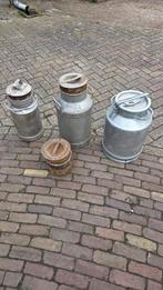 3 melkbussen / kannon deksels, Ophalen, Gebruikt