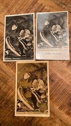 Echte foto kaarten hoefijzer klavertje.  4, Ophalen of Verzenden, 1940 tot 1960