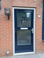 Hardhouten voordeur met blank dubbel glas zie omschrijving, Ophalen, Gebruikt, 80 tot 100 cm, 200 tot 215 cm