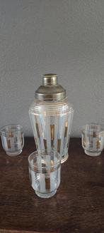 Antieke cocktail schaker met 3 glaasjes, Antiek en Kunst, Ophalen of Verzenden
