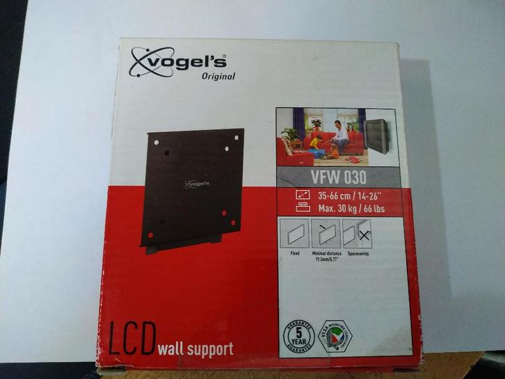 Vogels VFW 030 BLACK LCD/TFT wandsteun, Audio, Tv en Foto, Televisiebeugels, Nieuw, Ophalen of Verzenden