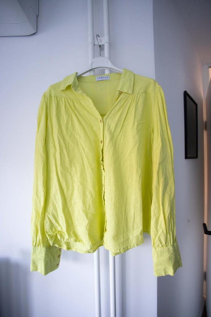 Geel / groene blouse Loavies maat L, Kleding | Dames, Blouses en Tunieken, Gedragen, Maat 42/44 (L), Geel, Verzenden