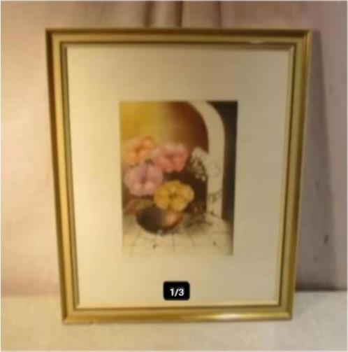 Mooie Litho 'Bloemen in Pot' - gesigneerd - 55x45, Antiek en Kunst, Kunst | Litho's en Zeefdrukken, Ophalen of Verzenden