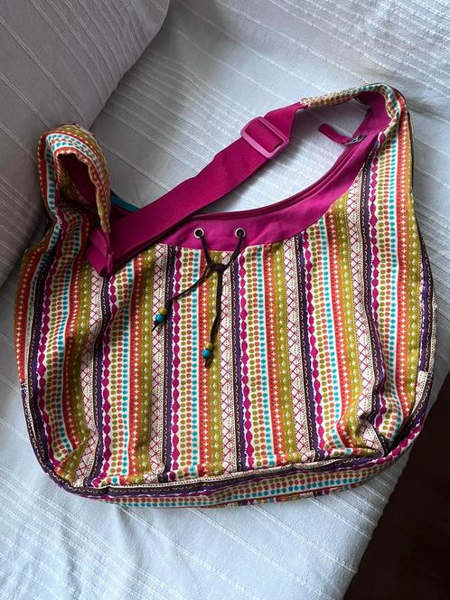 Fleurige multicolor tas met schouderband, Sieraden, Tassen en Uiterlijk, Tassen | Damestassen, Zo goed als nieuw, Overige typen