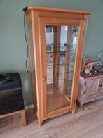Vitrinekast, Ophalen, 100 tot 150 cm, Eikenhout, 50 tot 100 cm