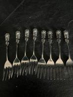 Vintage Gebaksvorkjes met Roosje - 8 Stuks, Ophalen of Verzenden