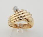 Brede 14 Karaat Gouden Dames Ring 0.15crt grote Briljant M17