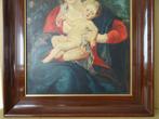 Antiek schilderij Maria Jezus Moeder Gods 67x86 P. Brasseur, Antiek en Kunst, Antiek | Religie, Ophalen of Verzenden