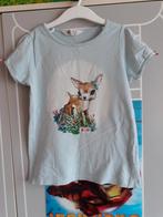 H&M zomers shirtje met hertje mt 122/128, Meisje, H&M, Ophalen of Verzenden, Zo goed als nieuw
