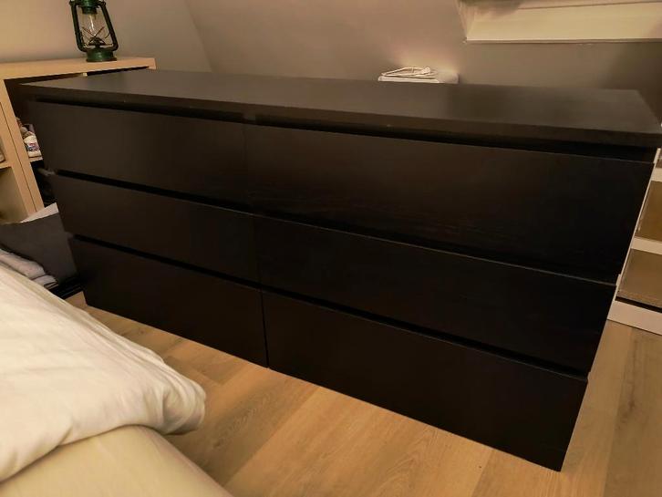 Malm ladekast ikea zwart bruin, Huis en Inrichting, Kasten | Ladekasten, Zo goed als nieuw, Minder dan 100 cm, 150 tot 200 cm