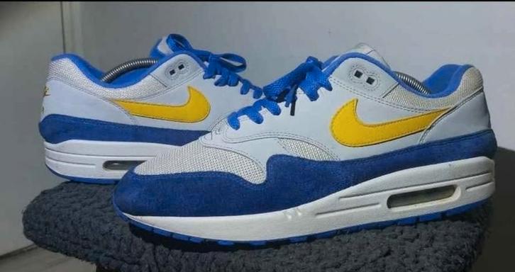 Nike Air Max 1 Signal Blue, Kleding | Heren, Schoenen, Zo goed als nieuw, Blauw, Ophalen of Verzenden
