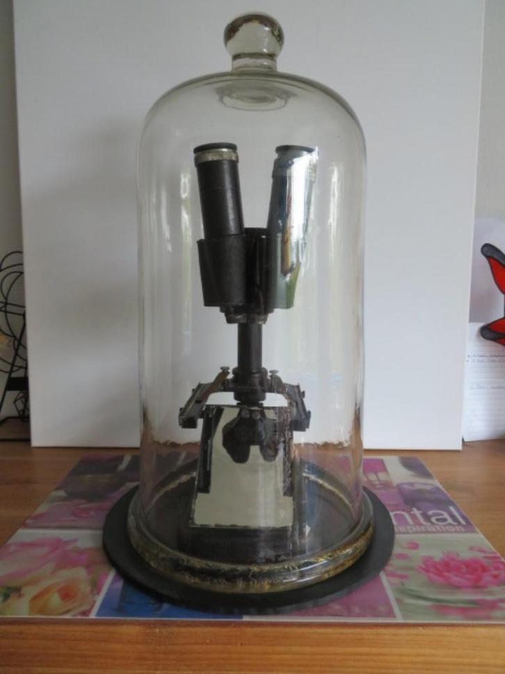 Microscoop onder stolp, Huis en Inrichting, Woonaccessoires | Stolpen, Gebruikt, Ophalen