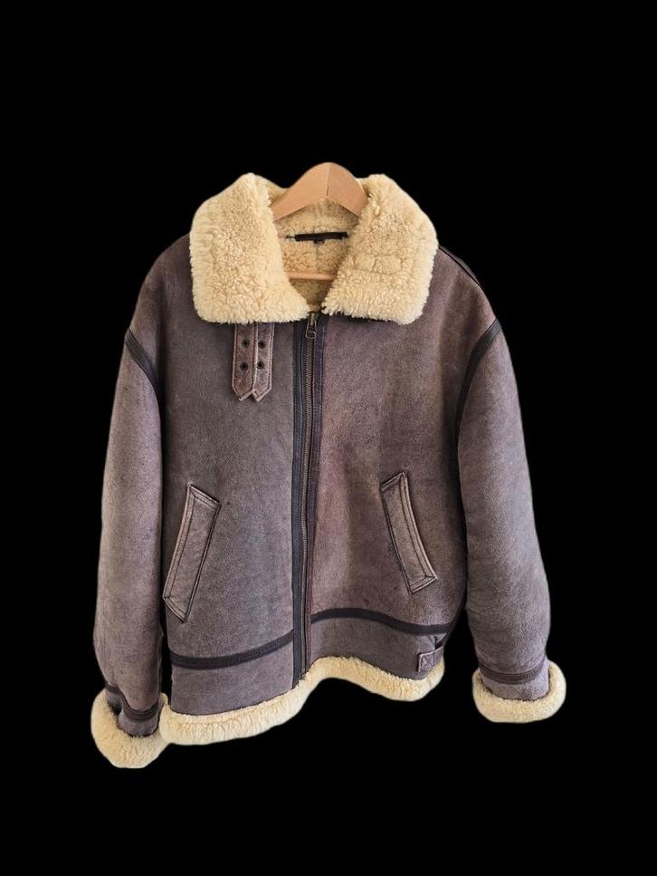 Vintage Lammy coat - Pilotenjas - Shearling L, Kleding | Heren, Jassen | Winter, Gedragen, Maat 52/54 (L), Bruin, Ophalen of Verzenden