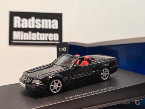 Mercedes-Benz 500SL - R129 - Zwart - 1:43 AUTOart, Hobby en Vrije tijd, Modelauto's | 1:43, Zo goed als nieuw, Auto, Ophalen of Verzenden