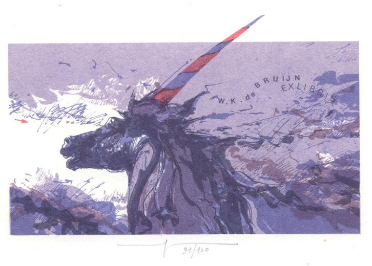 2052 Ex Libris België : Martin R. Baeyens, z.j., Antiek en Kunst, Kunst | Etsen en Gravures, Verzenden