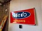 Vintage Hero Drinks Emaille Reclamebord, Ophalen, Reclamebord, Gebruikt, .