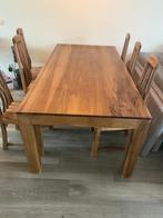 Notenhouten Eettafel, 100 tot 150 cm, Ophalen of Verzenden, Zo goed als nieuw, Vijf personen of meer