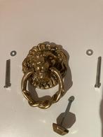Glimmend Messing deurklopper Leeuwenkop, nooit gemonteerd, Antiek en Kunst, Antiek | Koper en Brons, Koper, Ophalen