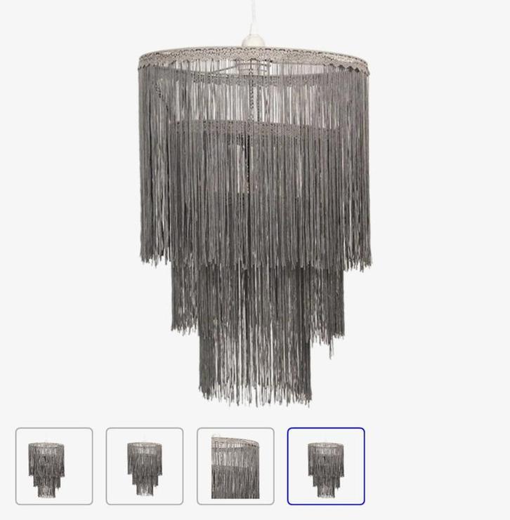 SALE! Clayre & Eef hanglamp 3 laags lamp grijs lampje VdlM, Huis en Inrichting, Lampen | Hanglampen, Nieuw, 75 cm of meer, Metaal