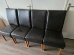 4 leren eetkamerstoelen zgan, Huis en Inrichting, Ophalen, Bruin, Leer, Zo goed als nieuw