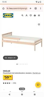 GRATIS Peuterbed + matras en beddengoed, Huis en Inrichting, Ophalen, Zo goed als nieuw, Eenpersoons, Hout