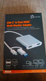Nieuwe USB-C naar Dual HDMI Multi-Monitor Adapter, Ophalen of Verzenden, Nieuw