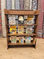 Antieke eiken boekenkast art deco, Info@SlatsAntiek.nl, Met plank(en), 100 tot 150 cm, Antiek
