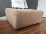mooie grote hokker / poef - beige, Ophalen, Hout, Vierkant, 75 tot 100 cm