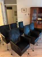 6 x zwart Montis stoelen model Chaplin, Huis en Inrichting, Stoelen, Ophalen, Modern design, Gebruikt, Zwart