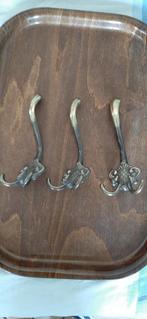 3 Messing kapstok haken., Wandhaken, Ophalen of Verzenden, Zo goed als nieuw, Minder dan 100 cm