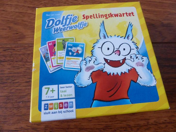 Dolfje Weerwolfje spellingskwartet (A6), Hobby en Vrije tijd, Gezelschapsspellen | Kaartspellen, Gebruikt, Ophalen of Verzenden