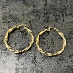 14k gouden oorbellen wokkels model, Ophalen of Verzenden, Nieuw, Goud