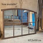 Industriële gietijzeren stalraam spiegel | 107,5x150 cm, Ophalen of Verzenden, Nieuw, Rechthoekig, Minder dan 100 cm