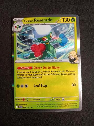 Pokemon Cynthia's Roserade 008/182 Destined Rivals Holo NM beschikbaar voor biedingen
