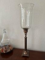 WINDLICHT MET MESSING VOET, Huis en Inrichting, Woonaccessoires | Kandelaars en Kaarsen, Ophalen, Overige materialen, 50 tot 75 cm
