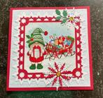 Nr 46 Kerst wenskaart met gnoom en arrenslee, Ophalen of Verzenden, Nieuw, Kerst