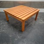 vintage Grenen houten tafel salontafel lattentafel, Ophalen, 50 tot 100 cm, Vierkant, 50 tot 100 cm