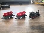 mini trix N spoor lokje met kiepwagons, Hobby en Vrije tijd, Modeltreinen | H0, Gebruikt, Gelijkstroom, Trix, Rails