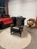 Antiek bruin chesterfield fauteuil stoel oorfauteuil, 2871SK, Klassieke, Mariansoliak8@gmail.com, Ophalen of Verzenden