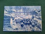 Delftsblauw tegel tableau Drenthe Veluwe Schaapskudde, Antiek en Kunst, Ophalen of Verzenden