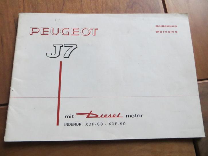 Instructieboek Peugeot J7 Diesel Indenor XDP-88, XDP-90 1973, Auto diversen, Handleidingen en Instructieboekjes, Ophalen of Verzenden