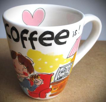 Blond Mok~Home is where the coffee is~ca 12 cm hoog 10 cm beschikbaar voor biedingen