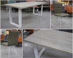 Leuke eettafel + 4 eetkamerstoelen naturel wit groen, Huis en Inrichting, Stoelen, Ophalen, Metaal, Overige kleuren, Zo goed als nieuw