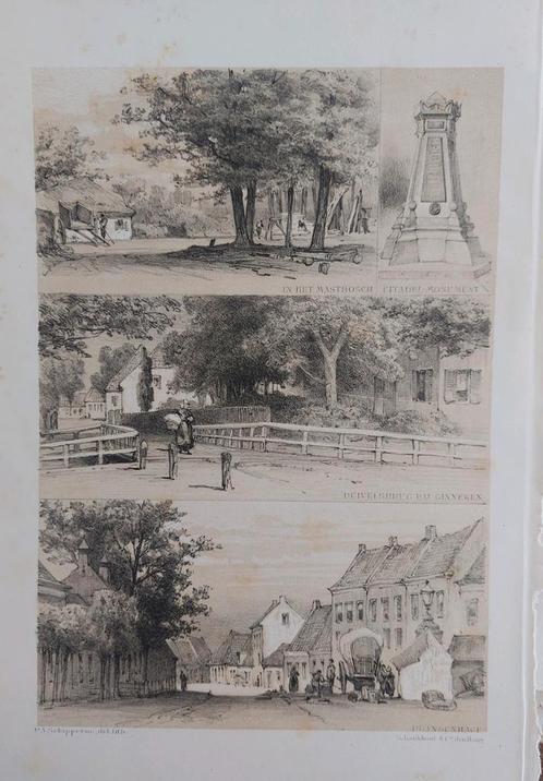127 / Mastenbosch  - Citadel monument - Duivelsbrug Ginneken, Antiek en Kunst, Kunst | Litho's en Zeefdrukken, Ophalen of Verzenden