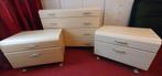 Commode kast met spiegel en 2 nachtkastjes, Huis en Inrichting, Slaapkamer | Nachtkastjes, Ophalen, Zo goed als nieuw, Hout, 45 tot 65 cm