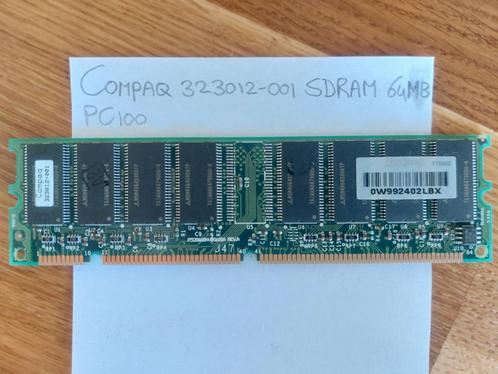 Compaq 323012-001 SDRAM 64MB PC-100 RAM Memory Bank geheugen, Computers en Software, RAM geheugen, Zo goed als nieuw, Desktop